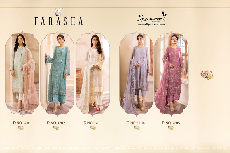 Serene Farasha Fox Georgette Heavy Designer Pakistani Style Party Wear Salwar Suits