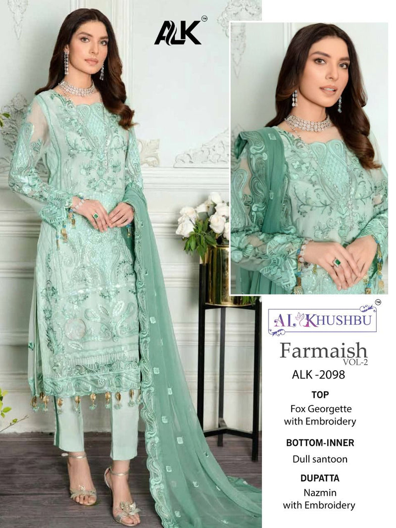 Al Khushbu Farmaish Vol 2 Georgette With Beautiful Heavy Embroidery Work Stylish Pakistani Party Wear Salwar Kameez