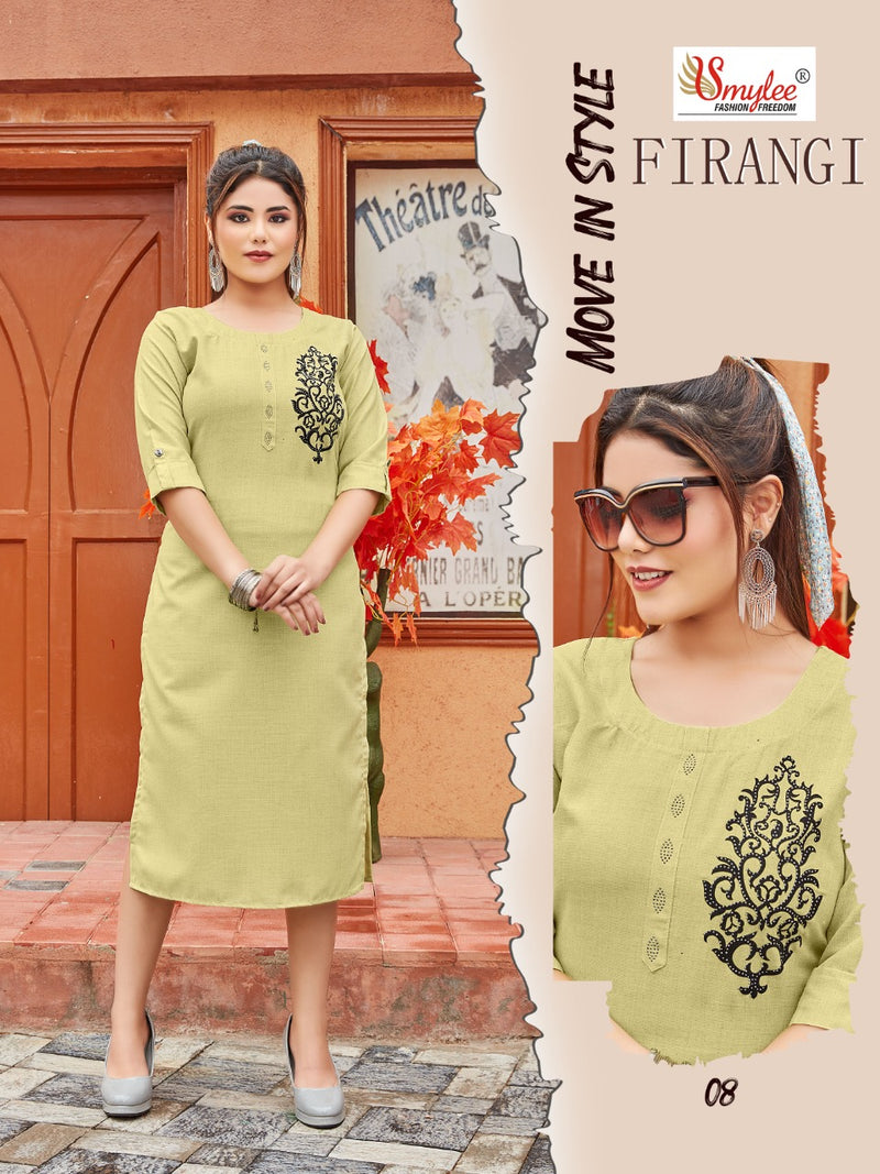 Smylee Fashion Firangi Rayon Stylish Fancy Casual Wear Long Kurtis