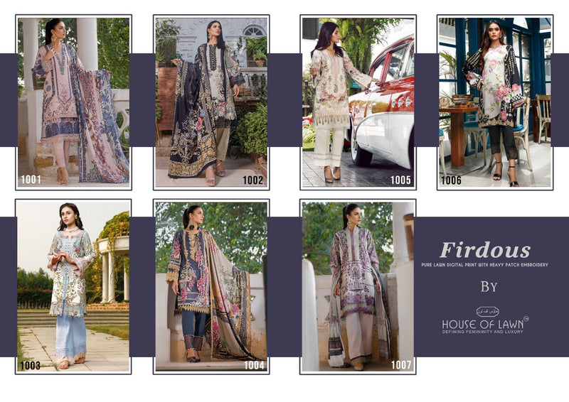 House Of Lawn Firdous Lawn Digital Printed Party Wear Pakistani Style Salwar Suits