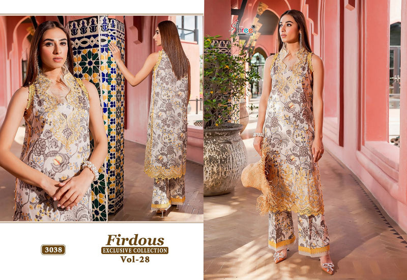 Shree Fabs Fridous Exclusive Collection Vol 28 Pure Jam Cotton Print Exclusive Embroidery Patch Pakistani Salwar Suit