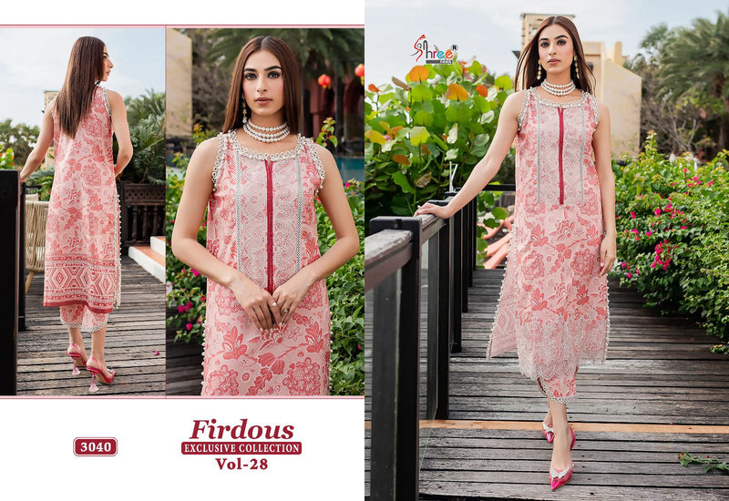 Shree Fabs Fridous Exclusive Collection Vol 28 Pure Jam Cotton Print Exclusive Embroidery Patch Pakistani Salwar Suit