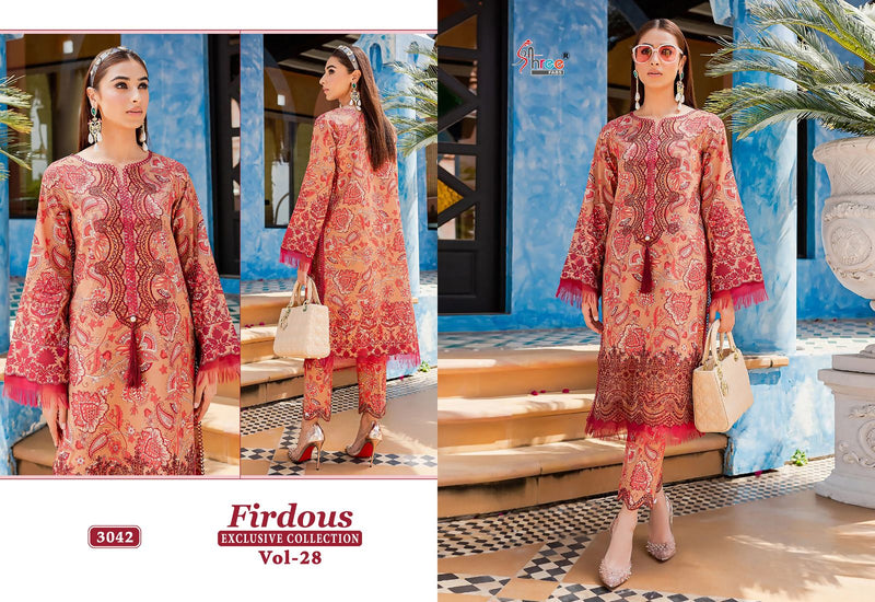 Shree Fabs Fridous Exclusive Collection Vol 28 Pure Jam Cotton Print Exclusive Embroidery Patch Pakistani Salwar Suit