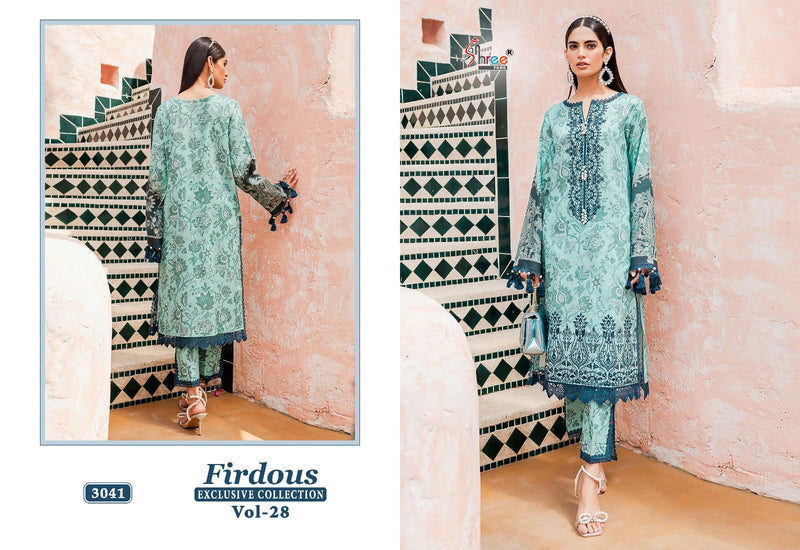 Shree Fabs Fridous Exclusive Collection Vol 28 Pure Jam Cotton Print Exclusive Embroidery Patch Pakistani Salwar Suit