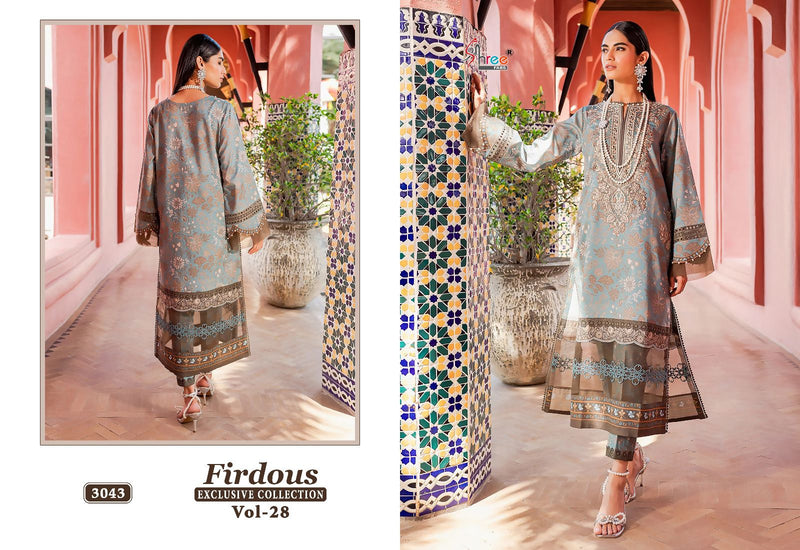 Shree Fabs Fridous Exclusive Collection Vol 28 Pure Jam Cotton Print Exclusive Embroidery Patch Pakistani Salwar Suit