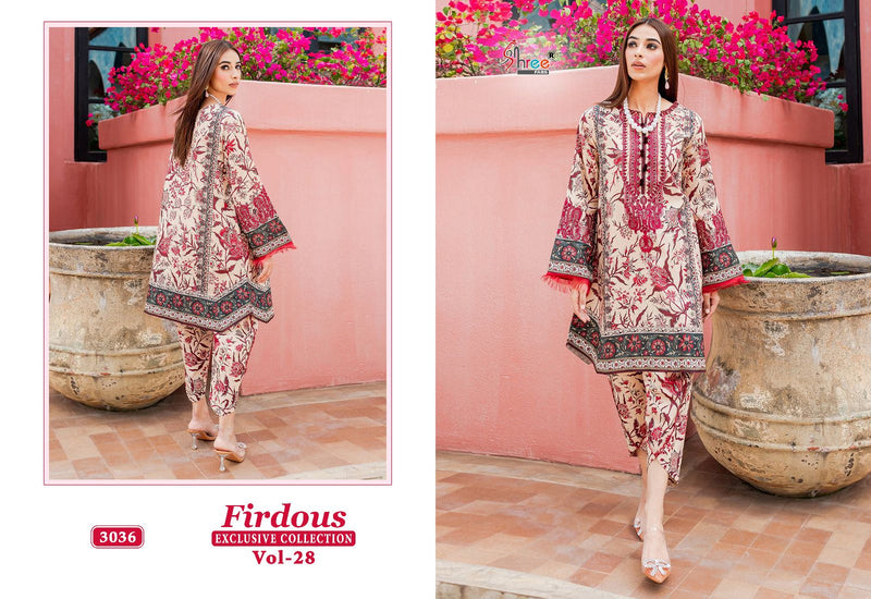 Shree Fabs Fridous Exclusive Collection Vol 28 Pure Jam Cotton Print Exclusive Embroidery Patch Pakistani Salwar Suit