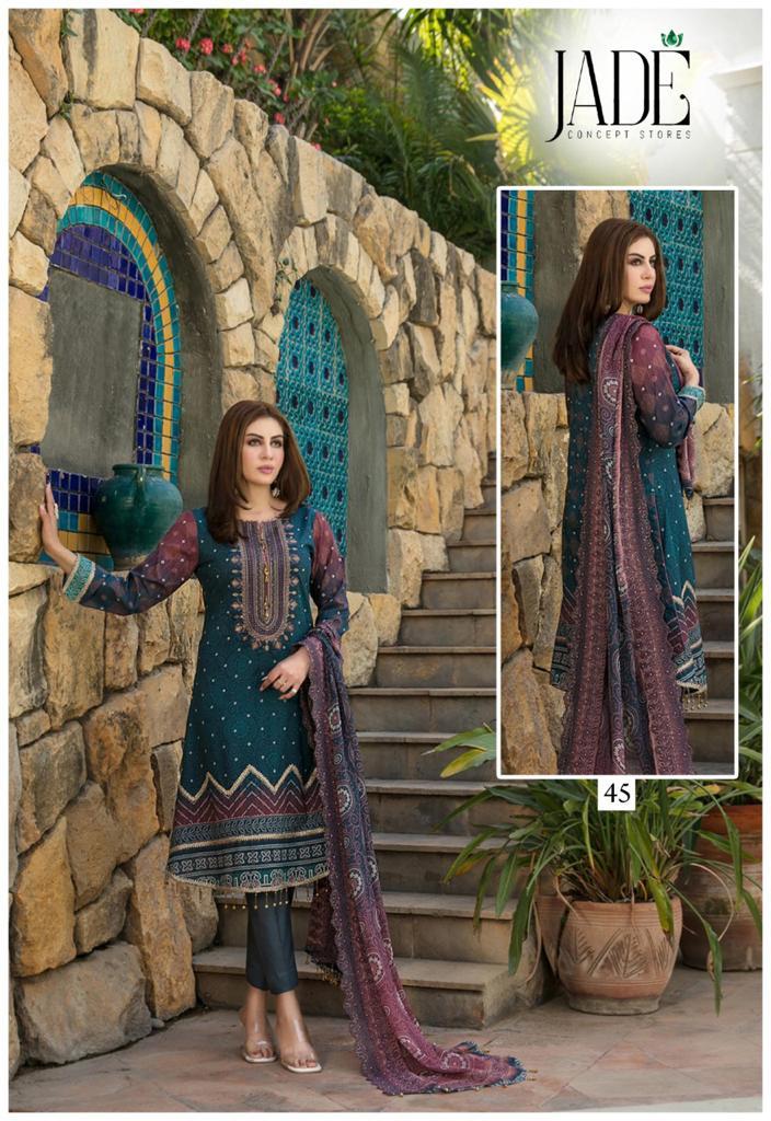 Jade Firdous Urbane Luxury Festive Lawn Collection Vol 5 Lawn Cotton Pakistani Style Festive Wear Salwar Suits