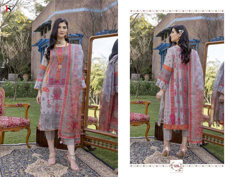 Deespy Suits Firdous Aniq Lawn 22 Cotton Embroidered Pakistani Style Party Wear Salwar Suits