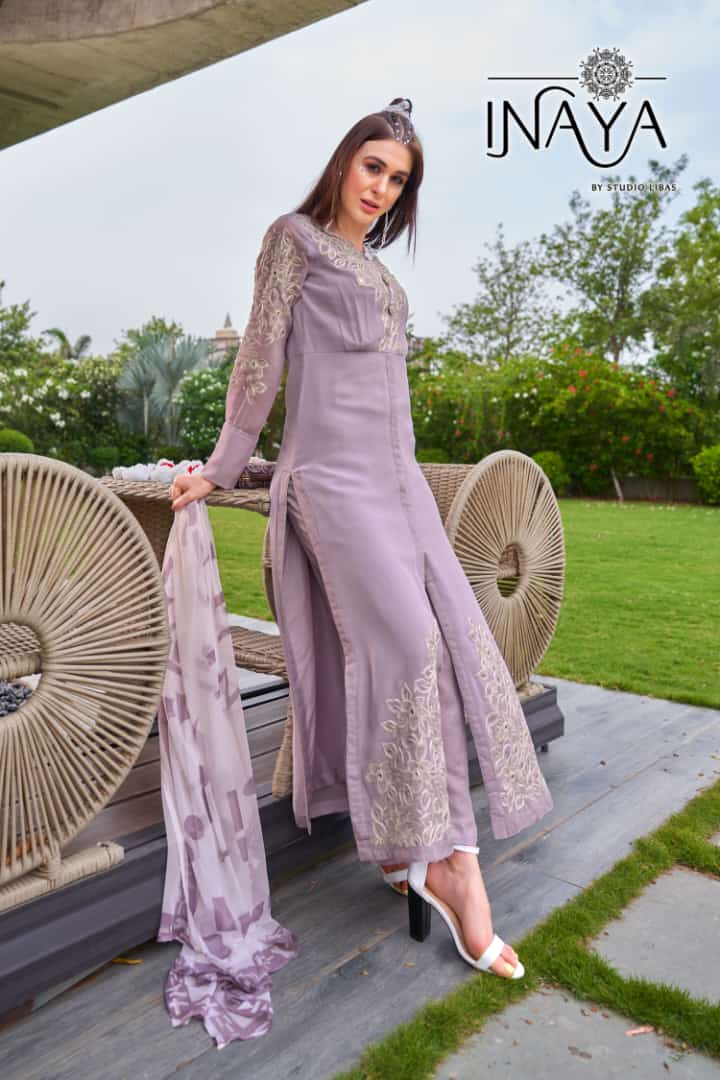 Inaya Flamboyant Collection Georgette With Heavy Embroidery Work Stylish Designer Casual Look Kurti