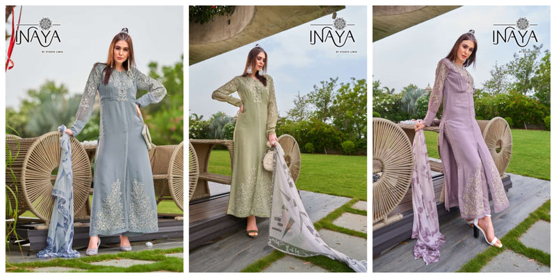 Inaya Flamboyant Collection Georgette With Heavy Embroidery Work Stylish Designer Casual Look Kurti