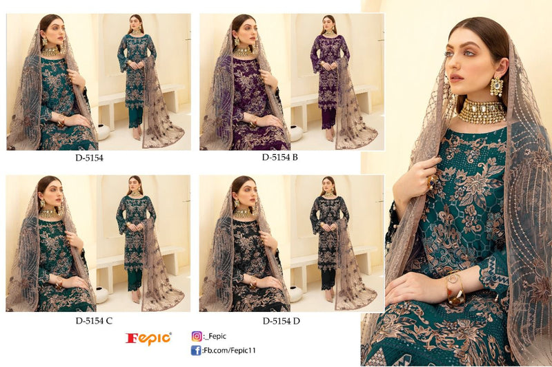 Fepic Rosemeen D 5154 Heavy Georgette Embroidered Handwork Pakistani Suits