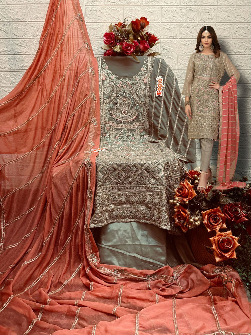 Fepic Suit Rosemeen C 1216 Fox Georgette Heavy Embroidered Pakistani Suit