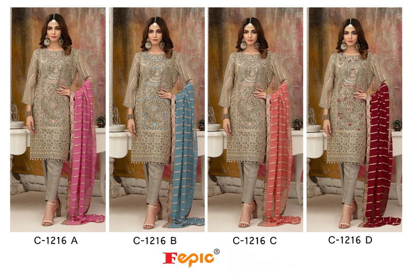 Fepic Suit Rosemeen C 1216 Fox Georgette Heavy Embroidered Pakistani Suit