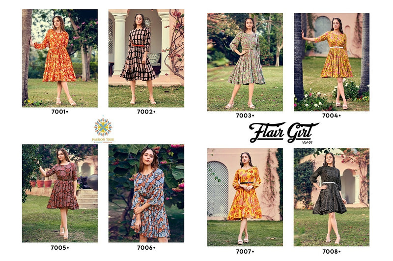 Passion Tree Flair Girl Vol 1 Rayon Wrinkle Fancy Designer Party Wear Kurti