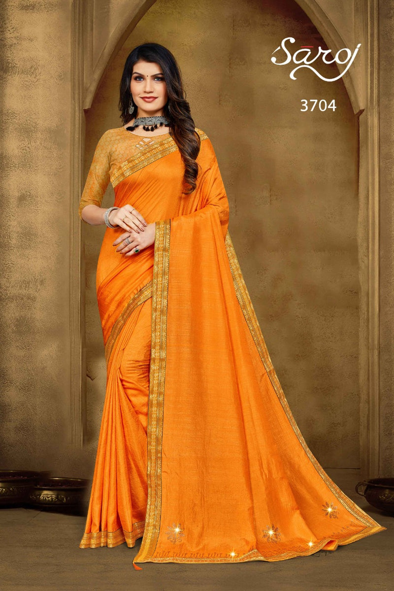 Saroj Galaxy Vichitra Silk Designer Party Wear Sarees