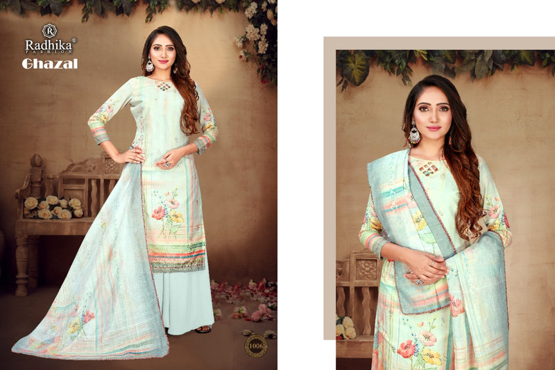 Radhika Fashion Azara Ghazal Cotton Printed Fancy Party Wear Salwar Suits