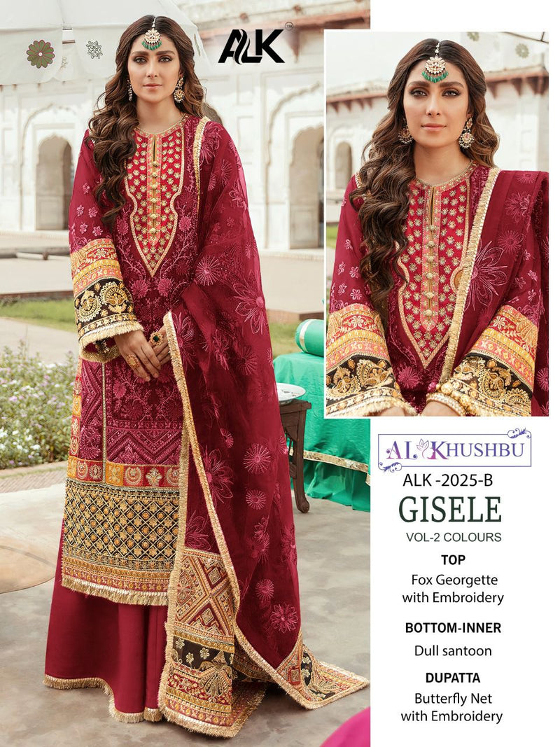 Al Khushbu Glsele Vol 2 Colours Georgette With Heavy Embroidery Work Stylish Designer Pakistani Salwar Kameez