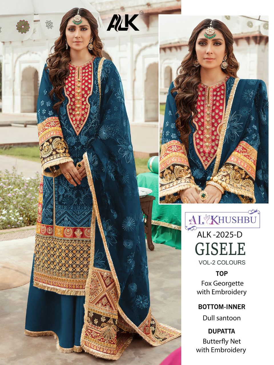 Al Khushbu Glsele Vol 2 Colours Georgette With Heavy Embroidery Work Stylish Designer Pakistani Salwar Kameez