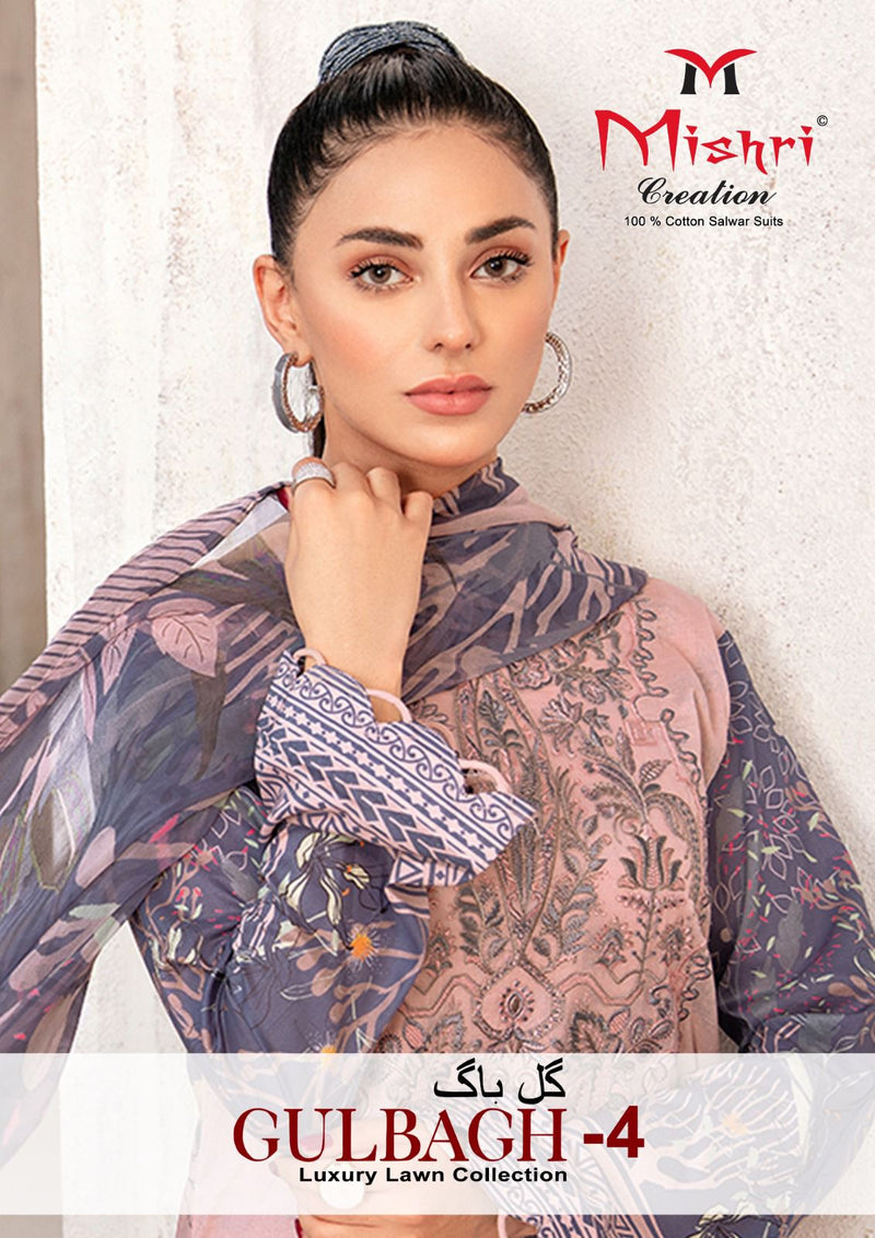 Mishri Creation Gulbagh Vol 4 Lawn Cotton  Karachi Printed Designer Salwar Kameez