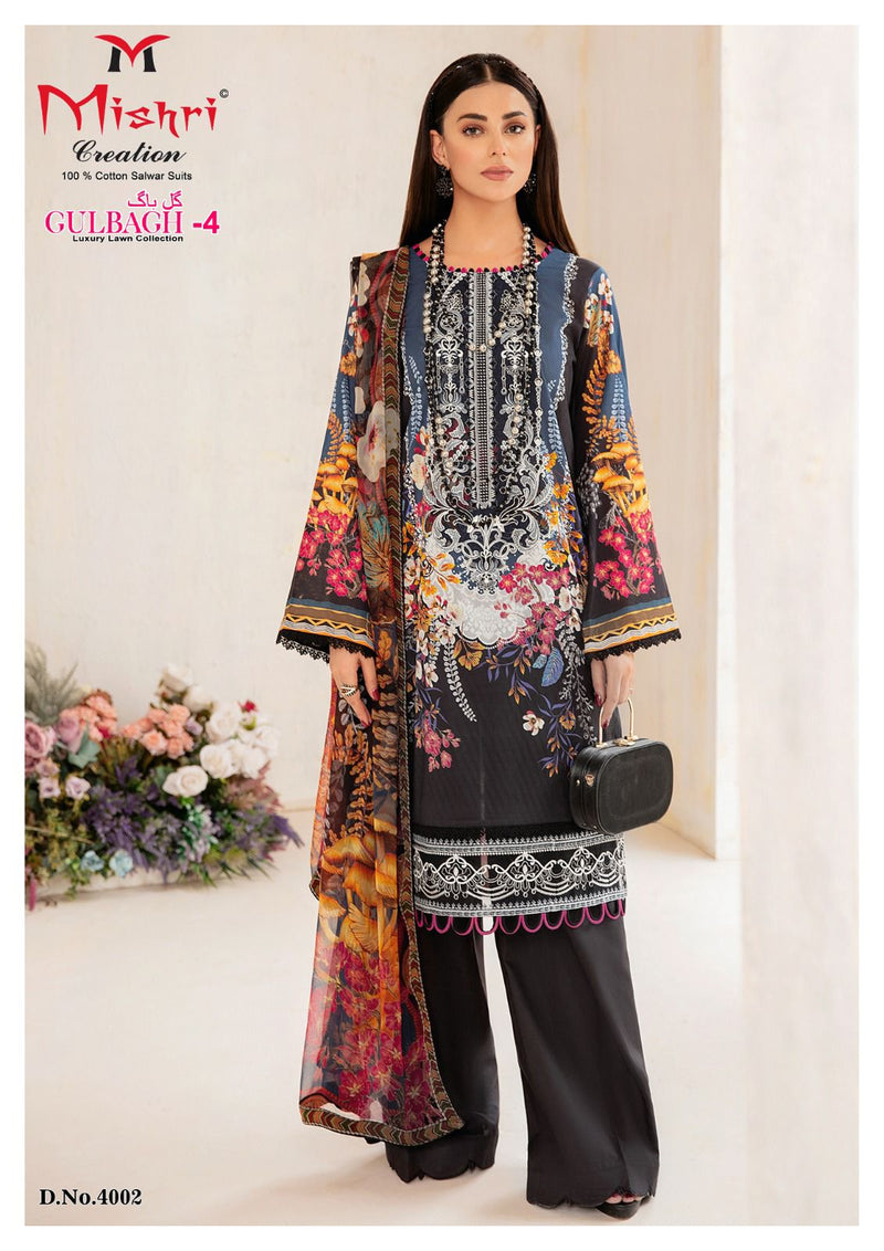 Mishri Creation Gulbagh Vol 4 Lawn Cotton  Karachi Printed Designer Salwar Kameez