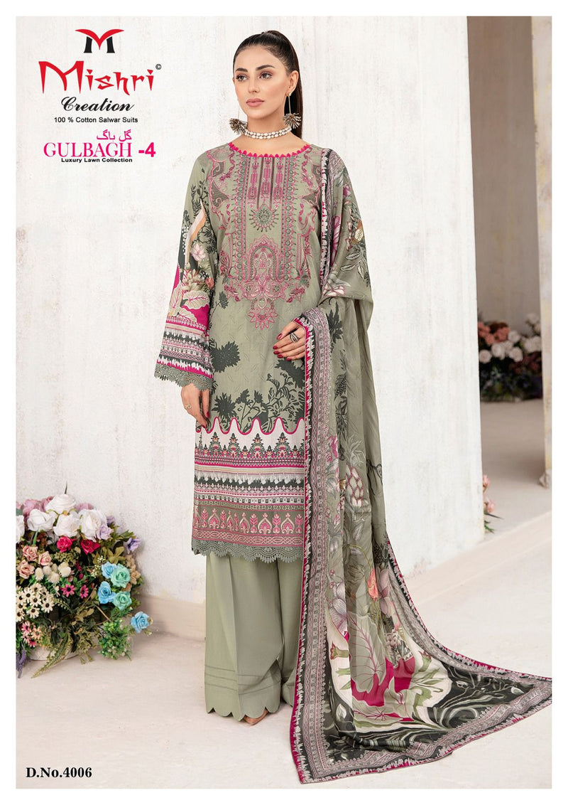 Mishri Creation Gulbagh Vol 4 Lawn Cotton  Karachi Printed Designer Salwar Kameez