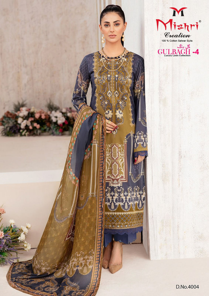 Mishri Creation Gulbagh Vol 4 Lawn Cotton  Karachi Printed Designer Salwar Kameez