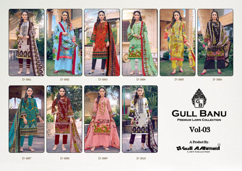 Gull Aahmed Gull Banu Vol 3 Lawn Cotton Printed Festive Wear Salwar Kameez