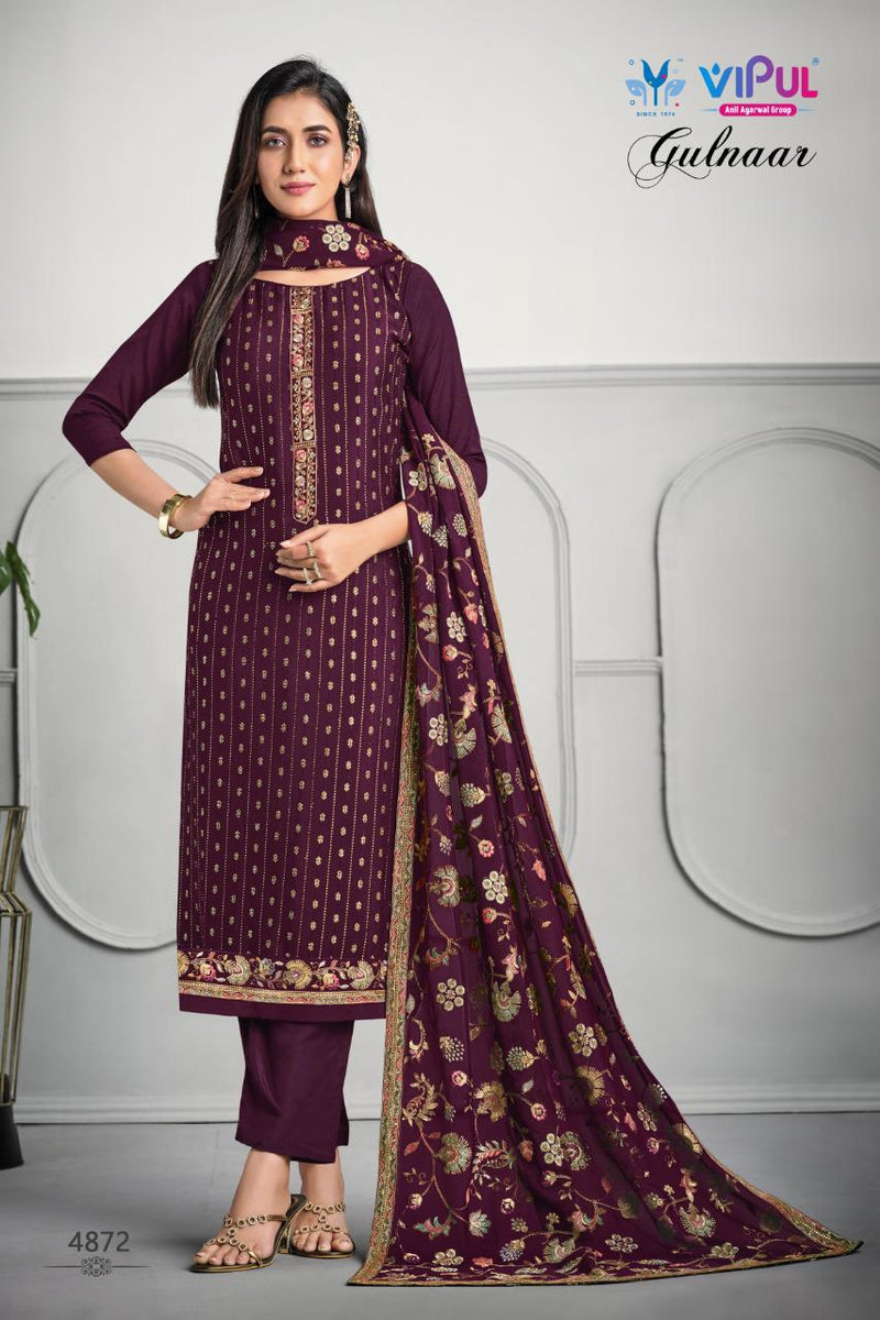 Vipul Gulnaar Chinon Embroidered Designer Party Wear Salwar Suits