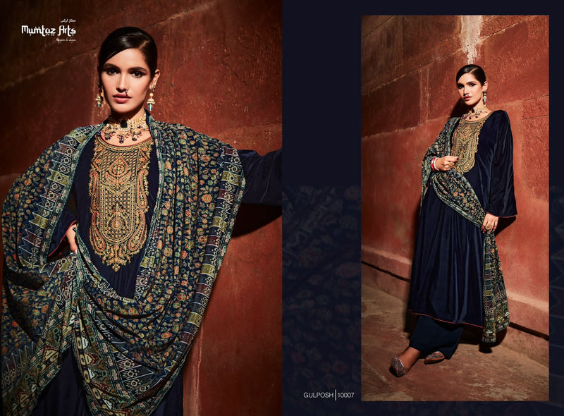 Mumtaz Gulposh Velvet With Beautiful Embroidery Work Fancy Work Stylish Designer Party Wear Salwar Kameez