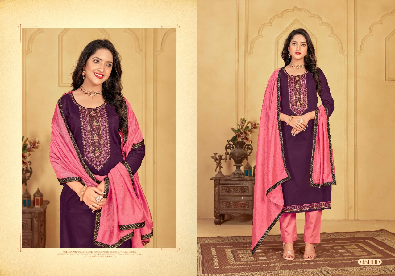 Panch Gunjita Silk With Swarovski Diamond Work Stylish Designer Festive Wear Salwar Kameez