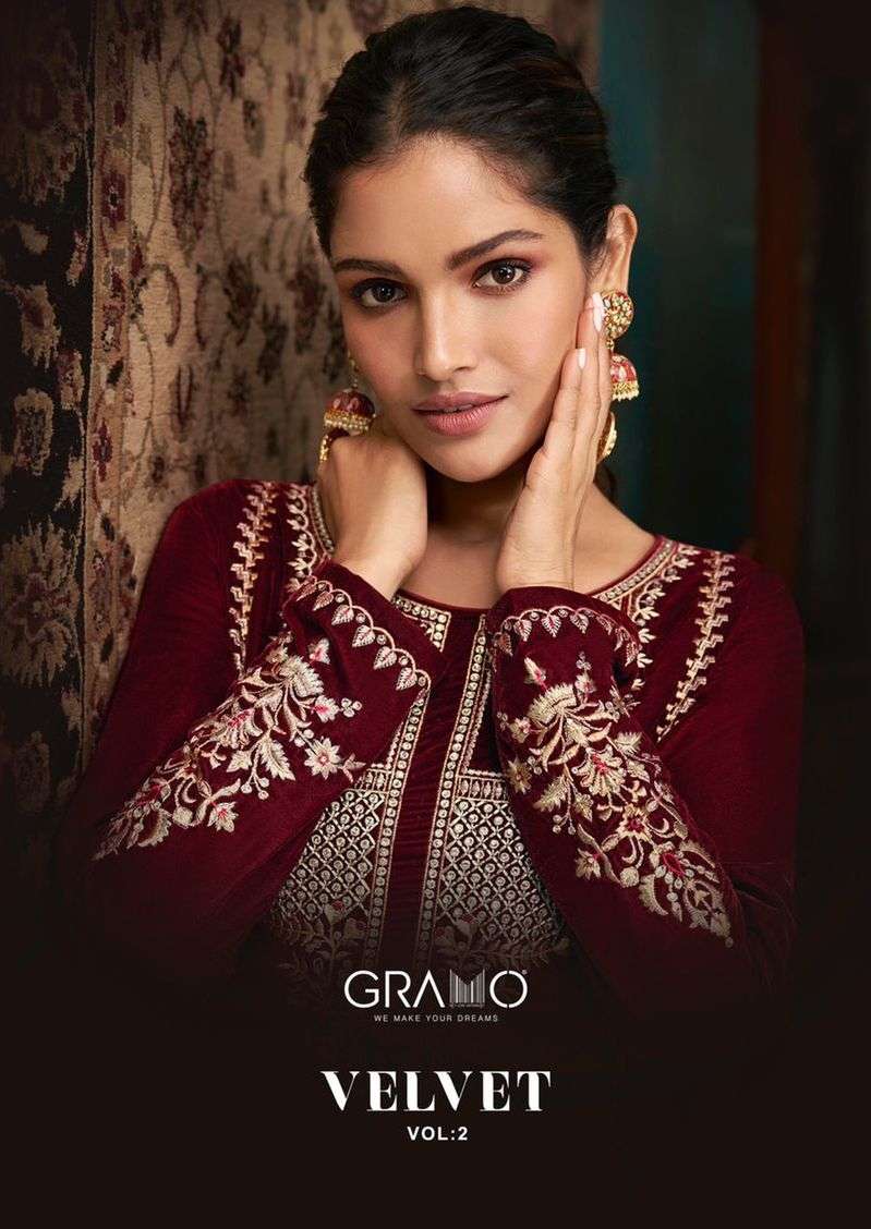 Gramo Velvet Vol 2 Pure Velvet With Digital Print Fancy Kurti