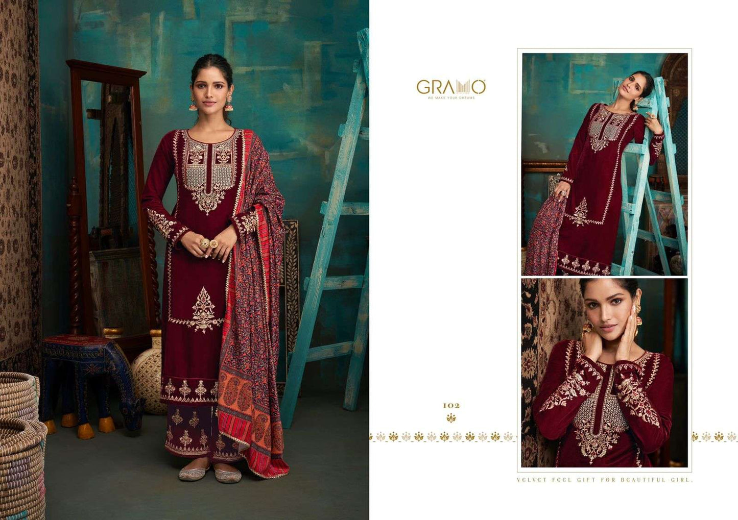 Gramo Velvet Vol 2 Pure Velvet With Digital Print Fancy Kurti