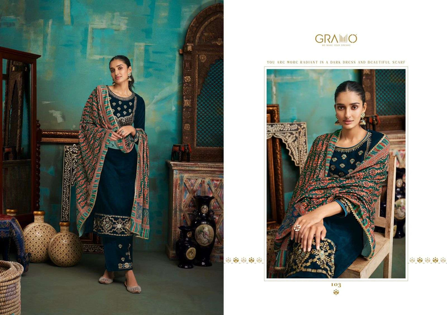 Gramo Velvet Vol 2 Pure Velvet With Digital Print Fancy Kurti