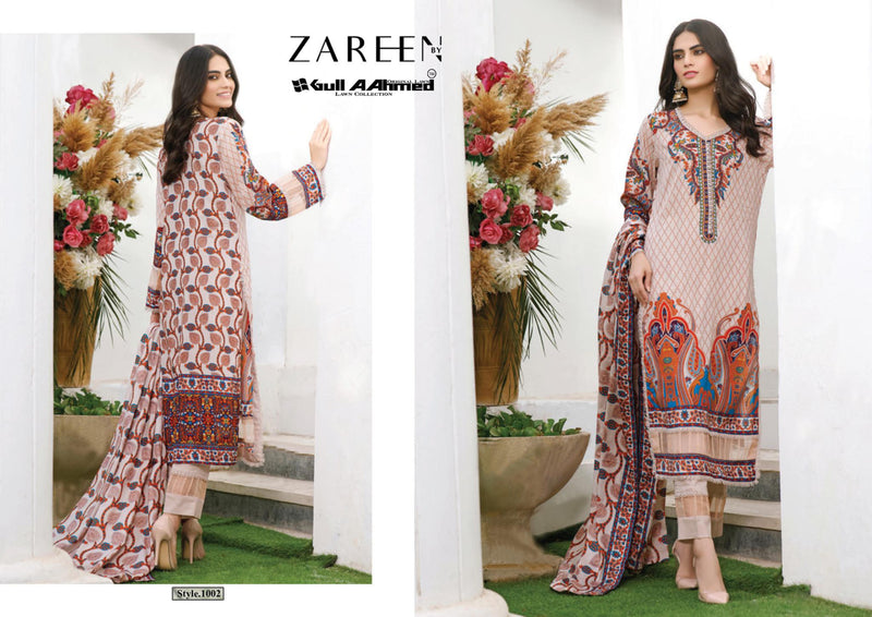 Gul Ahmed Zareen Pure Jam Satin Printed Casual Summer Wear Salwar Suit