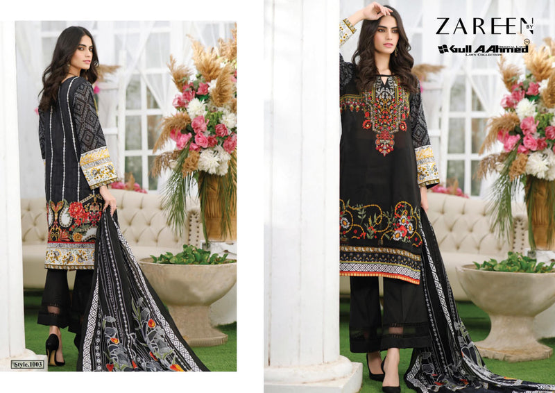 Gul Ahmed Zareen Pure Jam Satin Printed Casual Summer Wear Salwar Suit