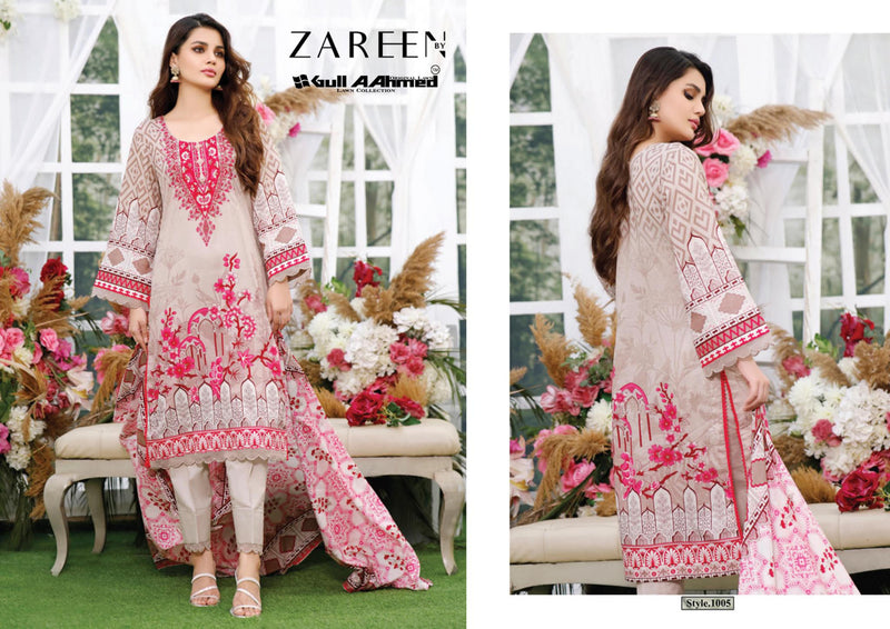 Gul Ahmed Zareen Pure Jam Satin Printed Casual Summer Wear Salwar Suit