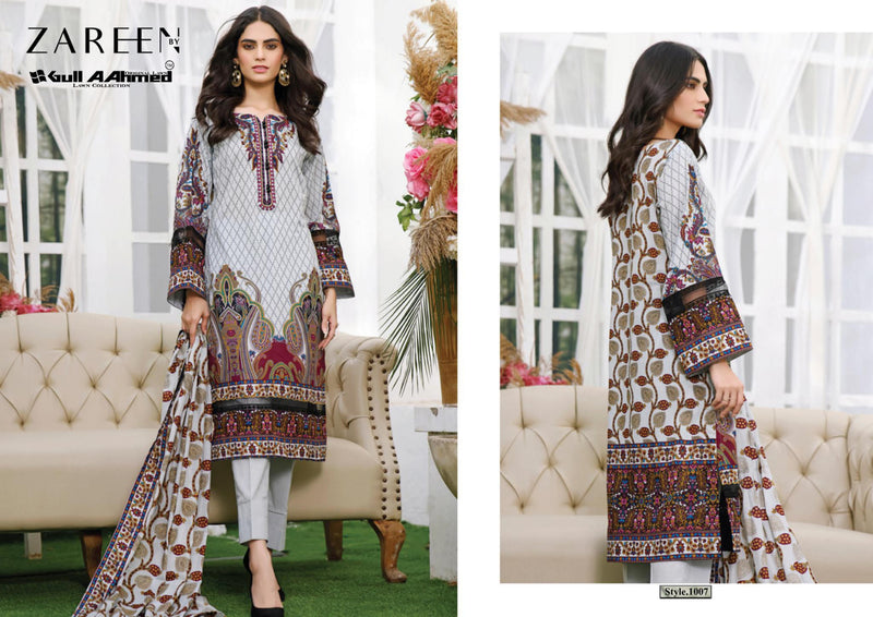 Gul Ahmed Zareen Pure Jam Satin Printed Casual Summer Wear Salwar Suit