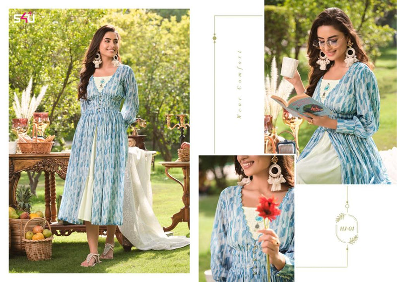 S4U Shivali Hello Jacket Vol 7 Sequins Georgette Fancy Designer Party Wear Kurtis