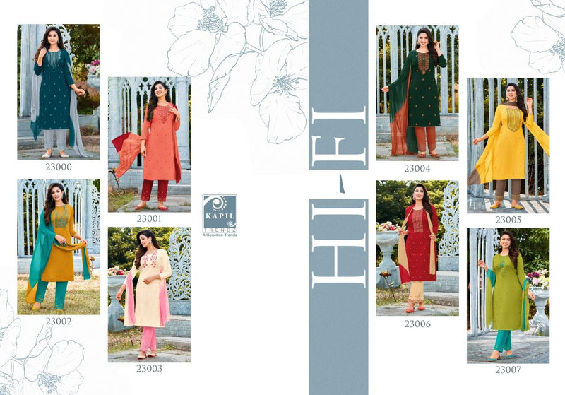 Kapil Trendz Hi- Fi Cotton Party Wear Fancy Stylish Kurtis With Set Of Dupatta & Bottom