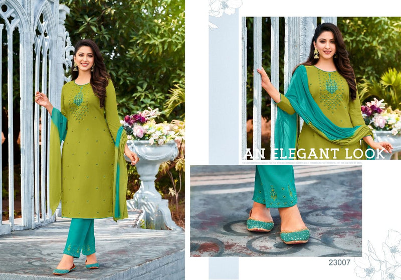 Kapil Trendz Hi- Fi Cotton Party Wear Fancy Stylish Kurtis With Set Of Dupatta & Bottom