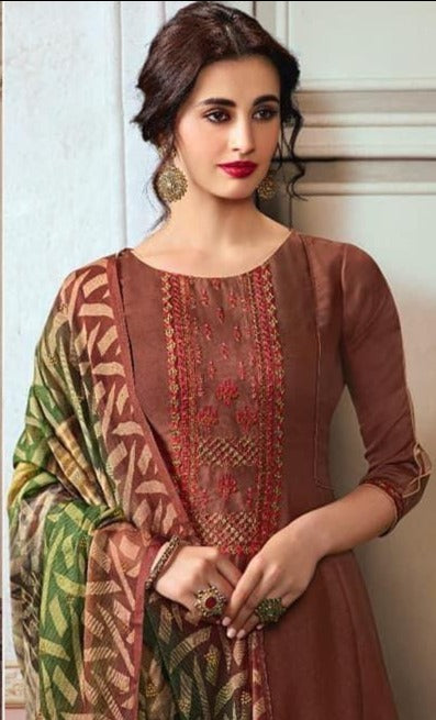 Hansa Prints Husna Ara Satin Georgette Embroidered Party Wear Salwar Kameez