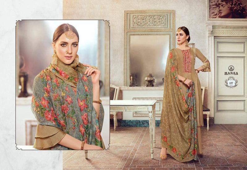 Hansa Prints Husna Ara Satin Georgette Embroidered Party Wear Salwar Kameez