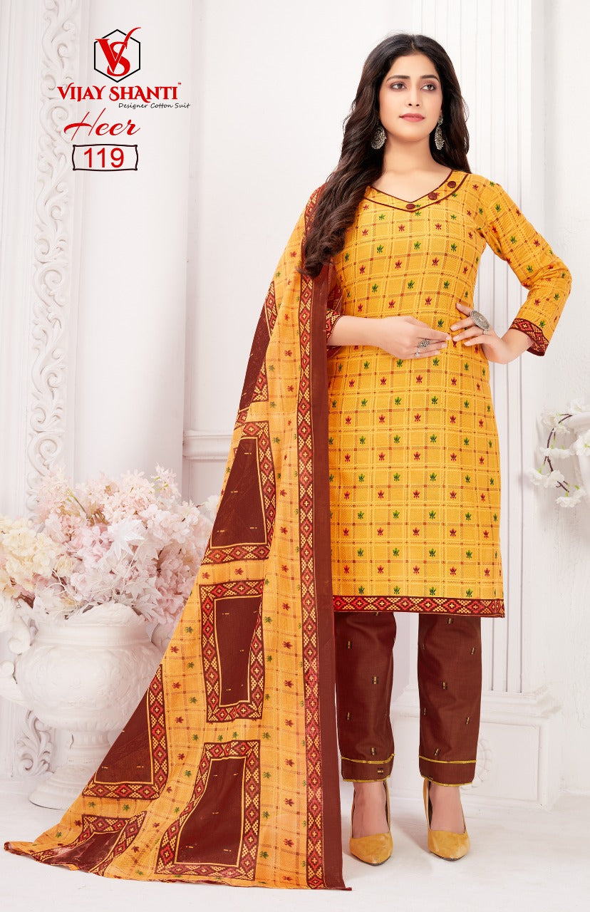 Heer By Vijayshanti Designer Cotton Print Fancy Heavy Printed Patiyala Style Regular Wear Salwar Suits