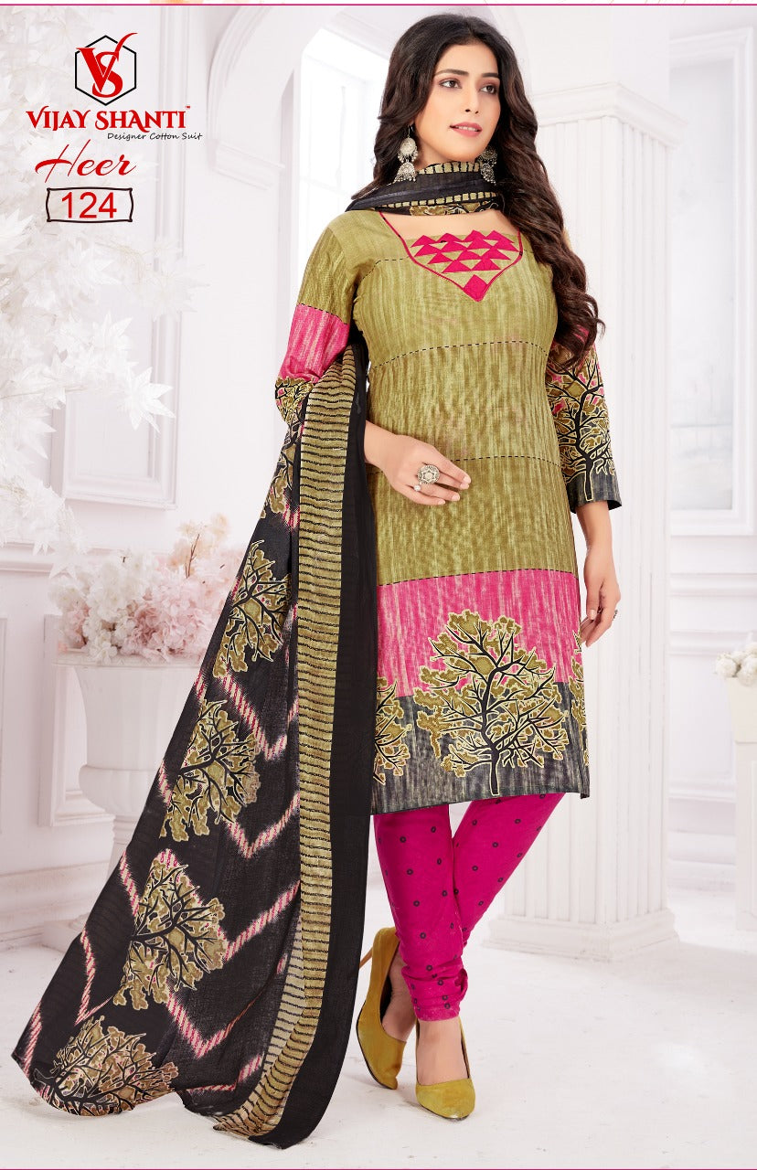 Heer By Vijayshanti Designer Cotton Print Fancy Heavy Printed Patiyala Style Regular Wear Salwar Suits