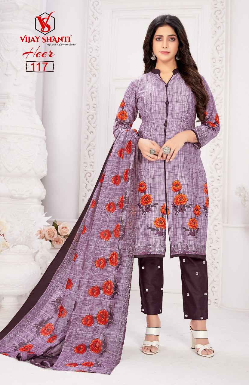 Heer By Vijayshanti Designer Cotton Print Fancy Heavy Printed Patiyala Style Regular Wear Salwar Suits