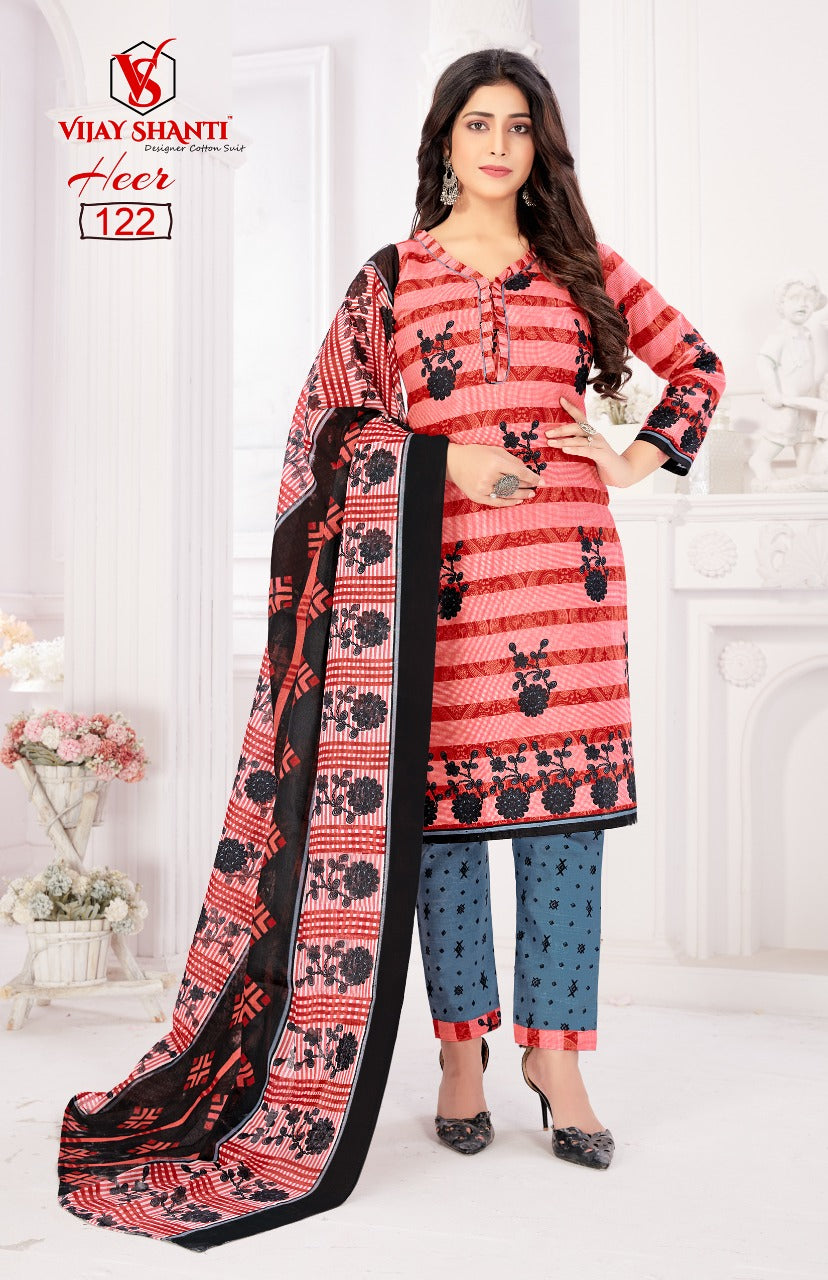 Heer By Vijayshanti Designer Cotton Print Fancy Heavy Printed Patiyala Style Regular Wear Salwar Suits