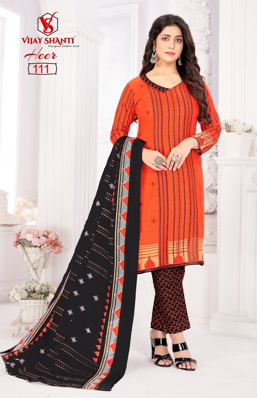 Heer By Vijayshanti Designer Cotton Print Fancy Heavy Printed Patiyala Style Regular Wear Salwar Suits