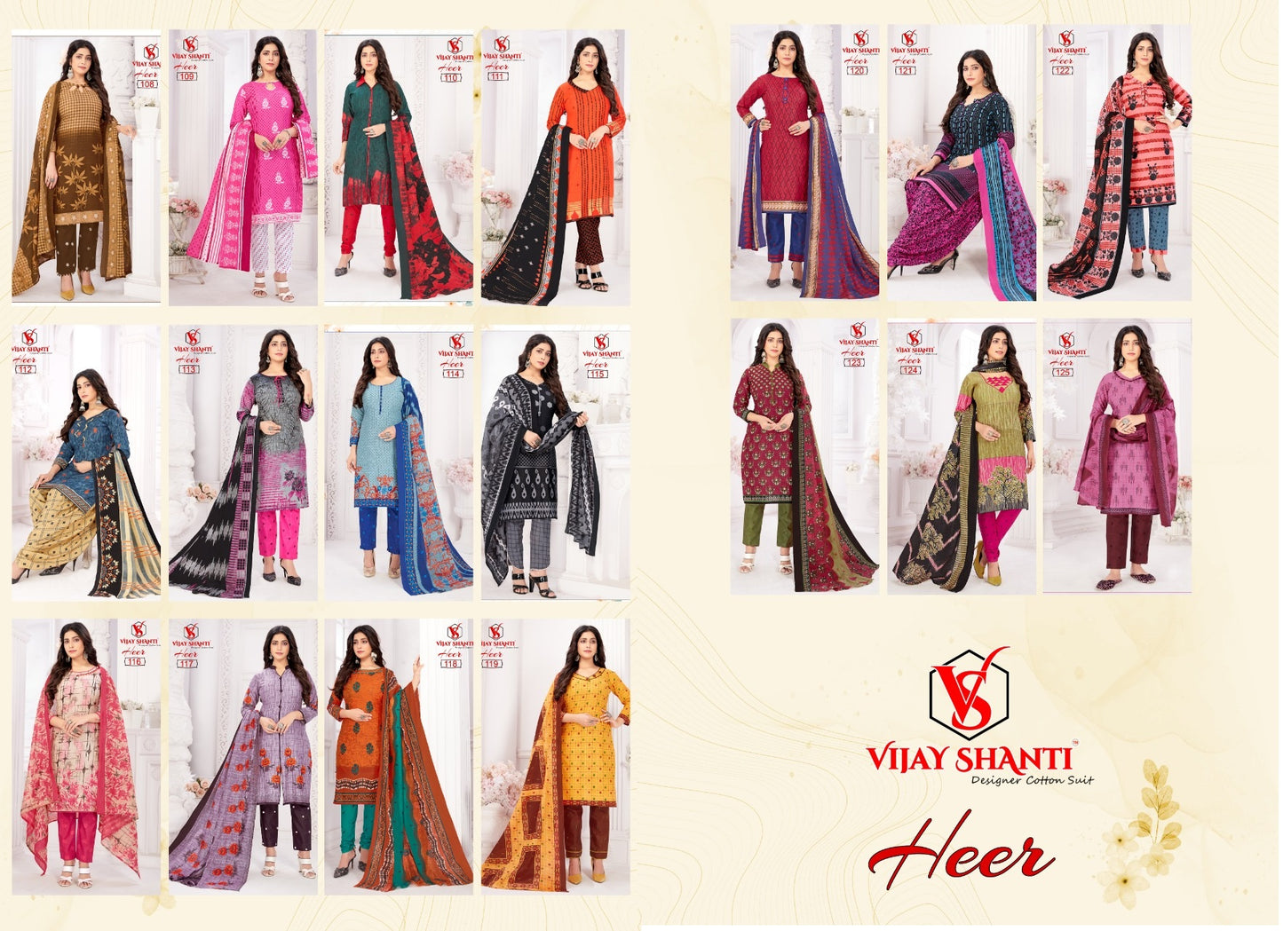 Heer By Vijayshanti Designer Cotton Print Fancy Heavy Printed Patiyala Style Regular Wear Salwar Suits