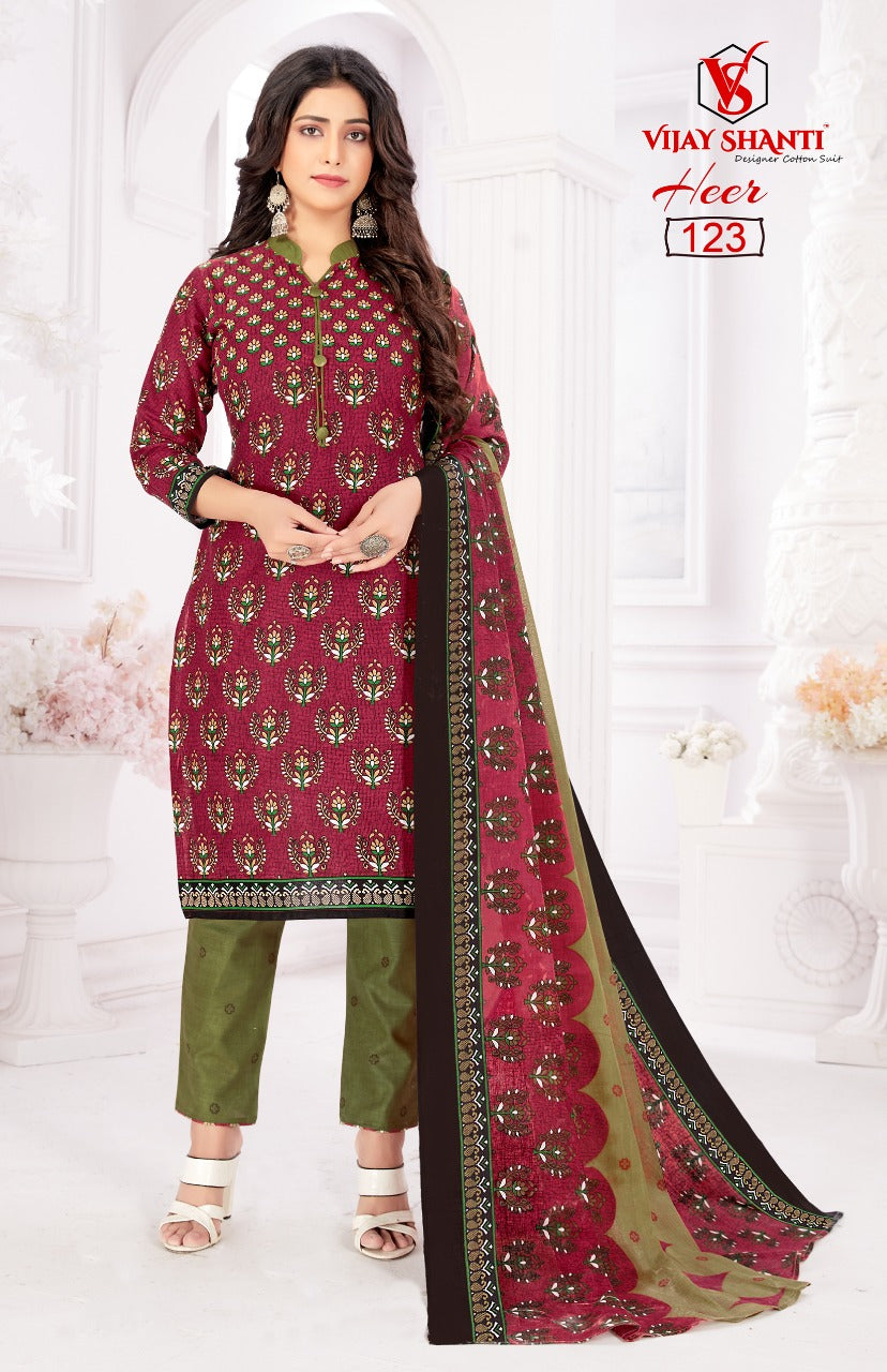 Heer By Vijayshanti Designer Cotton Print Fancy Heavy Printed Patiyala Style Regular Wear Salwar Suits