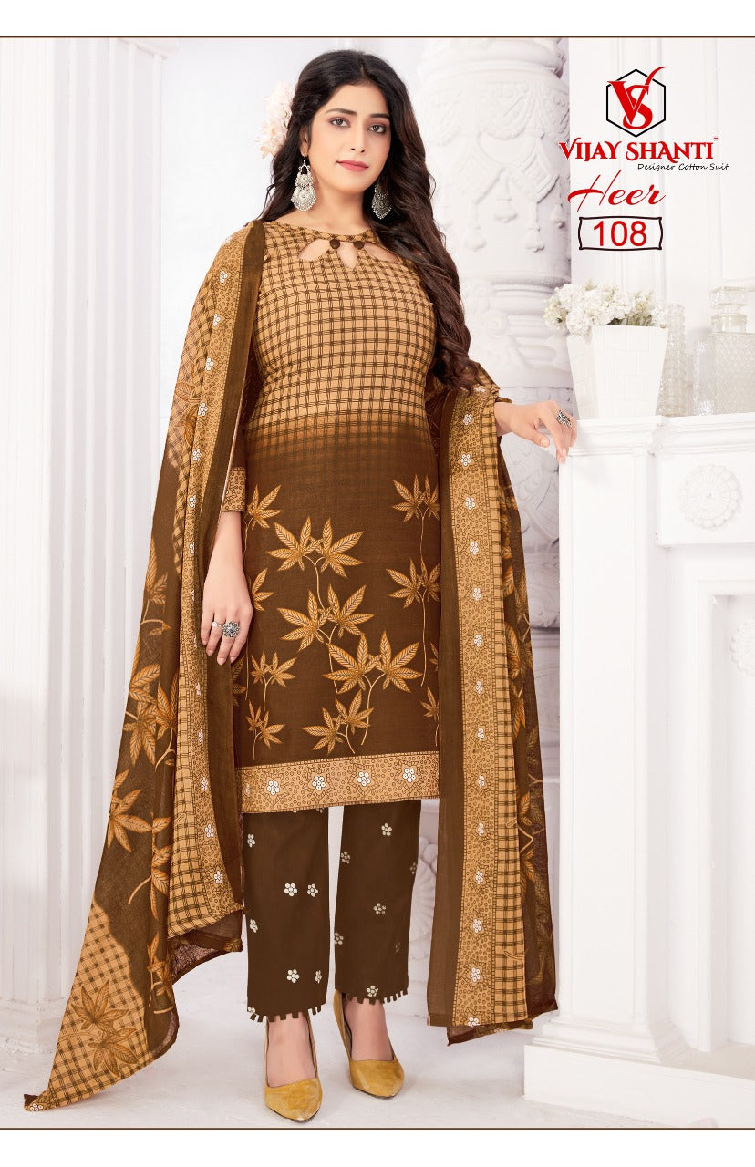 Heer By Vijayshanti Designer Cotton Print Fancy Heavy Printed Patiyala Style Regular Wear Salwar Suits